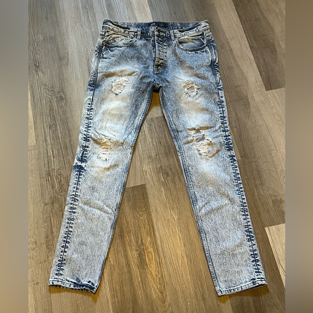 Publish Blue Skinny Jeans with Distressed Design